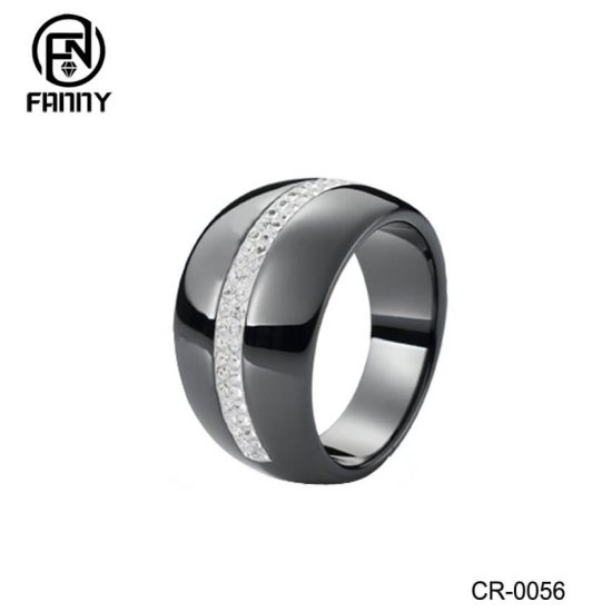 High-tech Ceramic Silver Jewellery Rings With CZ Inlay