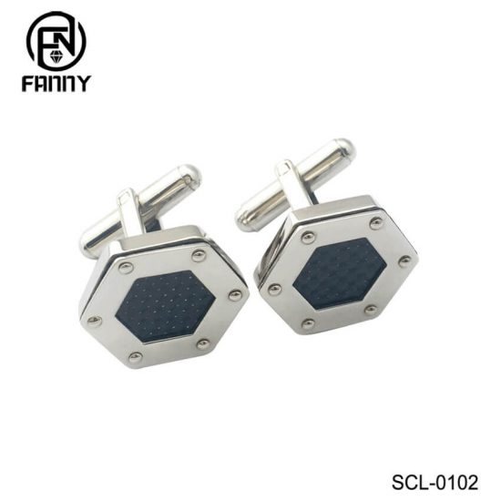 Personalized Men's Shirt Carbon Fiber 316Stainless Steel Cufflinks Factory