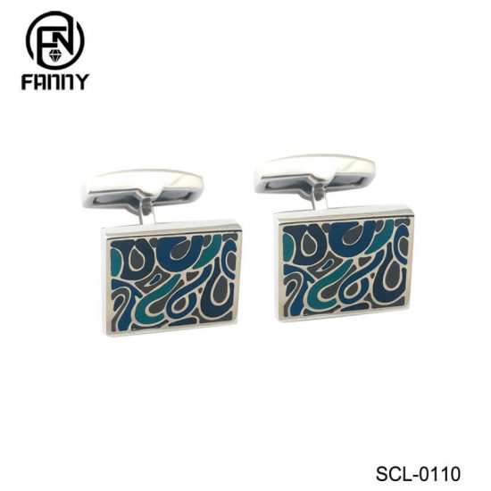 Personalized 316L Stainless Steel Enamel Cufflinks Factory