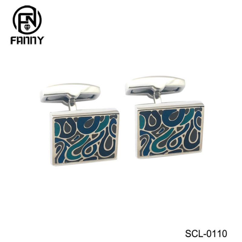 Personalized 316L Stainless Steel Enamel Cufflinks