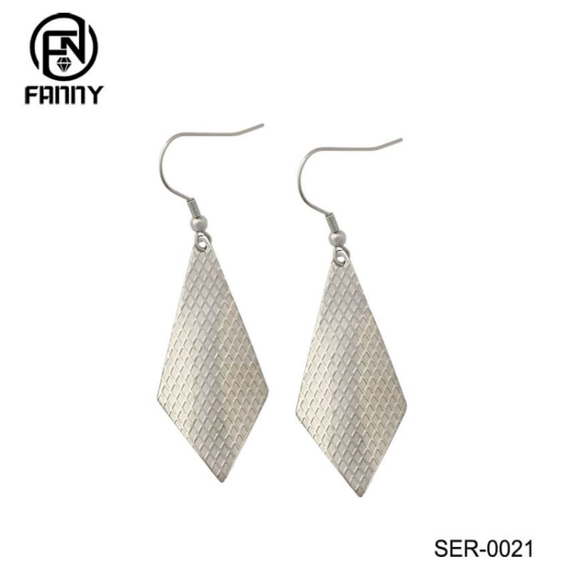 Orecchino pendente per le donne Rhombus Drop Earring Orecchino a cerchio in acciaio inossidabile