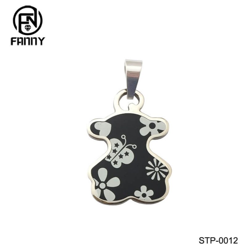 Fashion Lady Corrosion Filling Enamel Stainless Steel Colgante