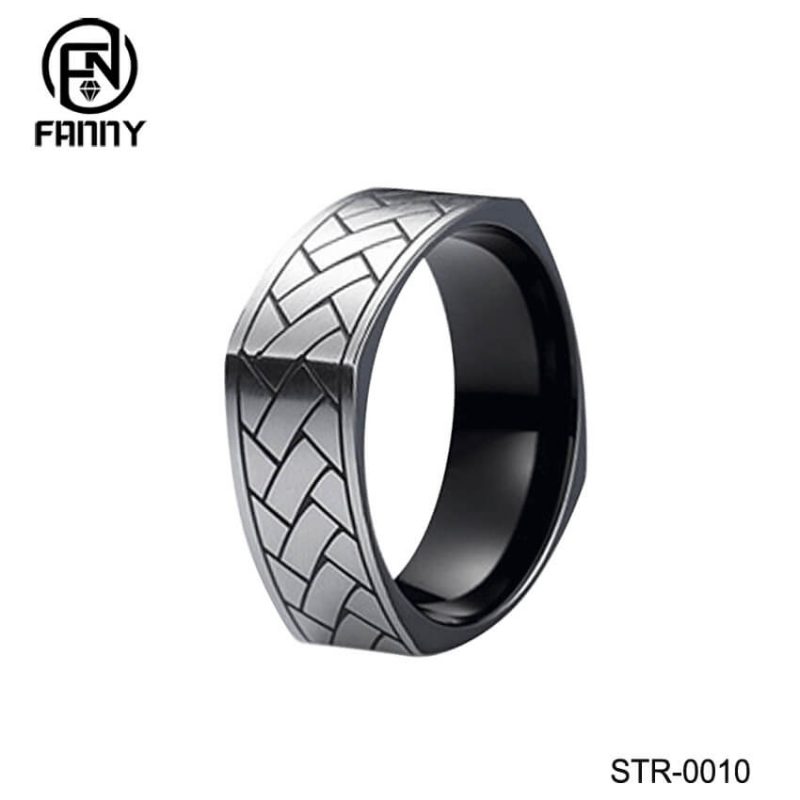 Brushed, Corroded Stainless Steel Ring