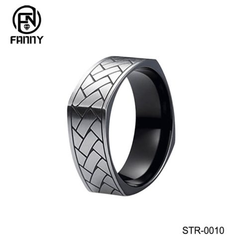 Men's Custom CNC Engraved Pattern High-Quality Stainless Steel Ring ...