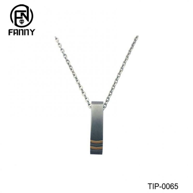 Simple Square Titanium Alloy Brushed Pendant