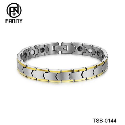 Golden Classic Female Energy Magnetic Tungsten Carbide Bracelet