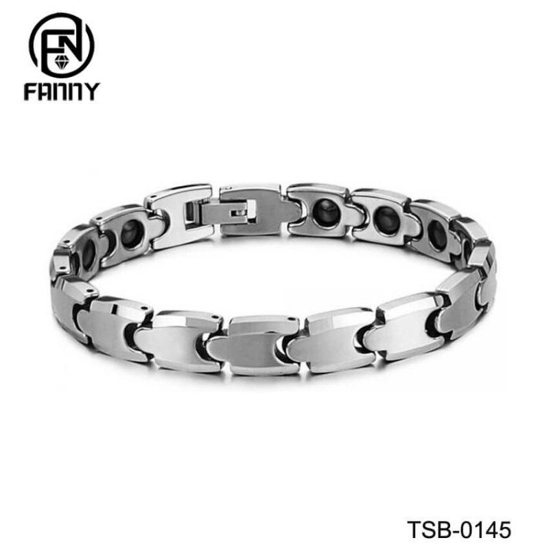 Moda Damas cepillado magnético pulsera de carburo de tungsteno