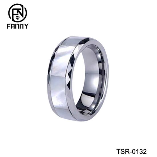 Mother-of-Pearl and Faceted Tungsten Carbide Ring Factory