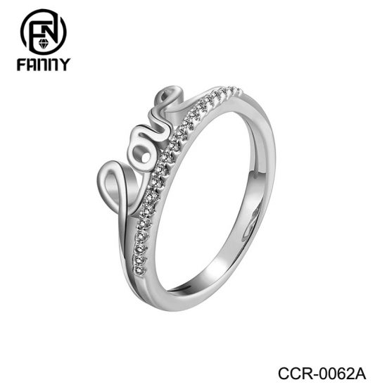 Couple Cubic Zircon Rose Gold Plated Brass Ring Gift Factory