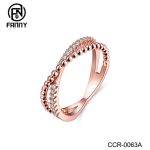 Bead Stacking Brass Rings with Cubic Zirconia Inlay | Brass Jewelry Manufacturer