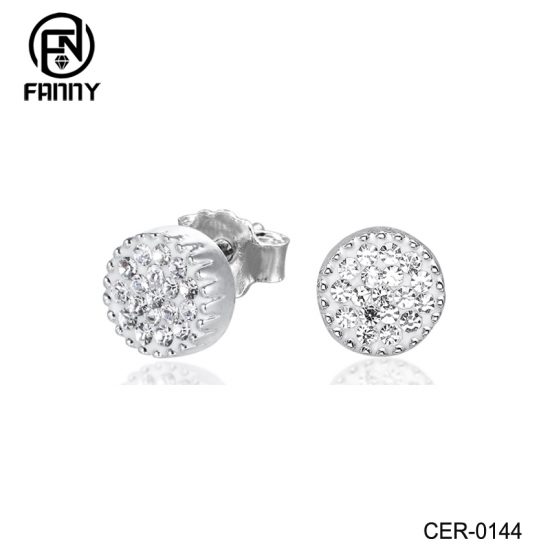 Fashion Brass Crystal Stud Earrings Factory