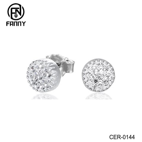 Fashion Brass Crystal Stud Earrings China Brass Jewelry Supplier