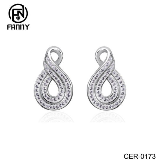 Women's Figure Eight Brass Crystal Earrings Factory