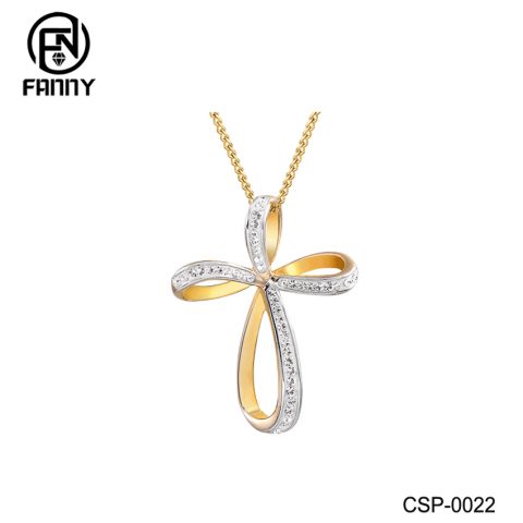 Brass Jewelry Factory Crystal Cross Brass Pendant
