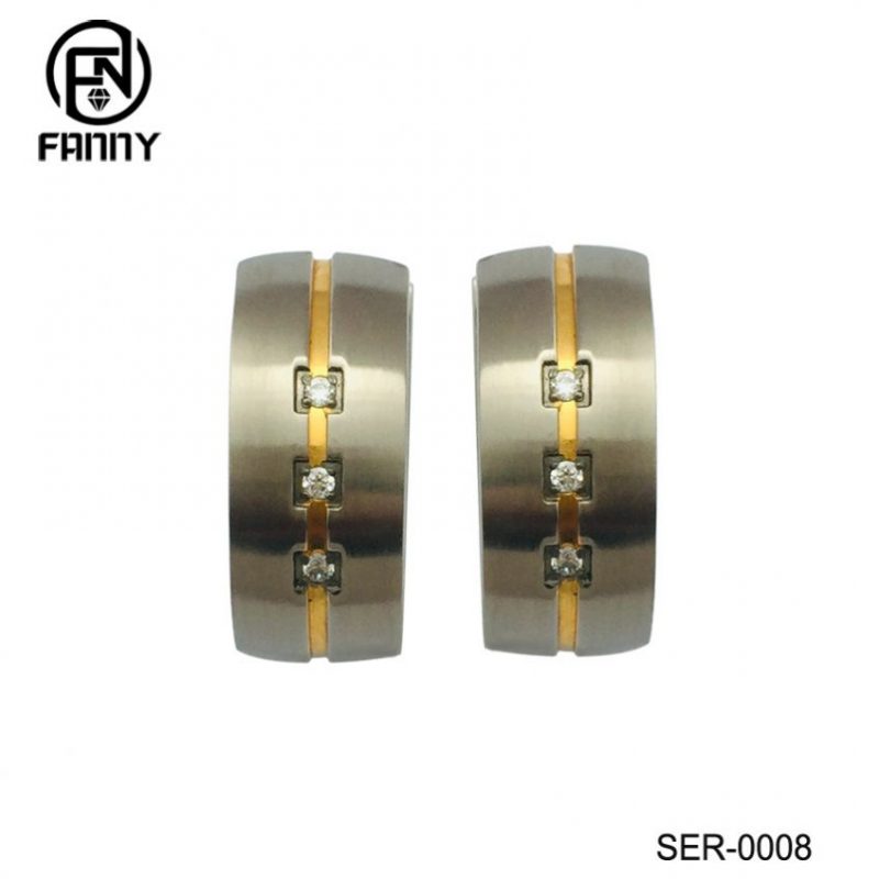 High-Quality Neutral Gold-Plated Gold-PlatedSurgical Stainless Steel Stud Earrings with 3A Cubic Zirconia