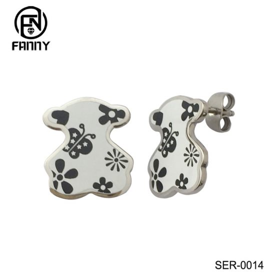 Laser Cut Pattern Anti-Allergic 316L Stainless Steel Earrings Chinese Factory