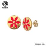 Women’s Electroplated 18K Gold 316L Stainless Steel Earrings with Corrosion Pattern