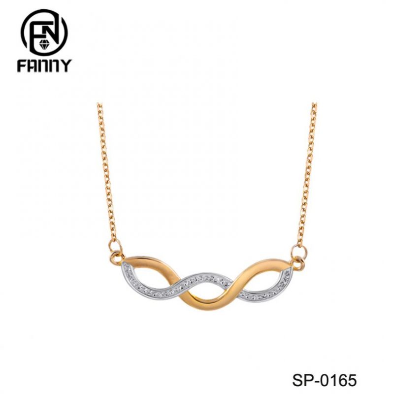 Infinity Eternal Love Colgante Figura Ocho Collar de Plata de Ley