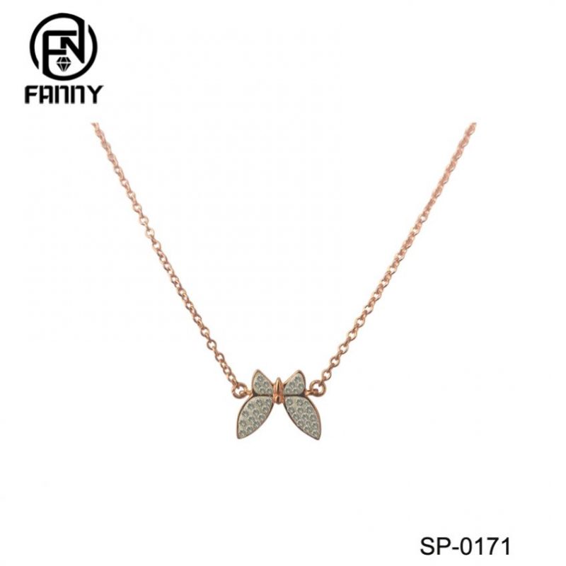 Rose Gold 925 Sterling Zilveren Vlinder Ketting