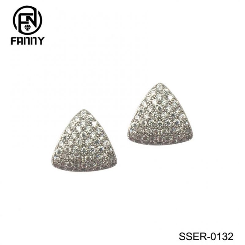 Geometric 925 Sterling Silver Earrings Ear Cubic Zirconia Stud Earring