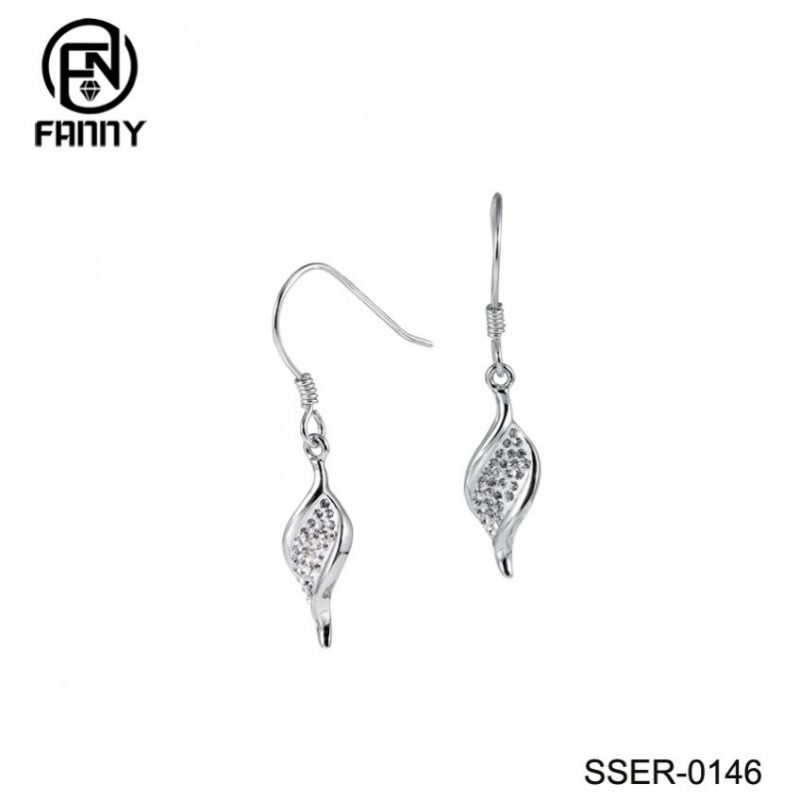 Pendiente de mujer Aretes Pendiente de gota de agua Pendiente largo Sólido 925 Joyería de plata esterlina