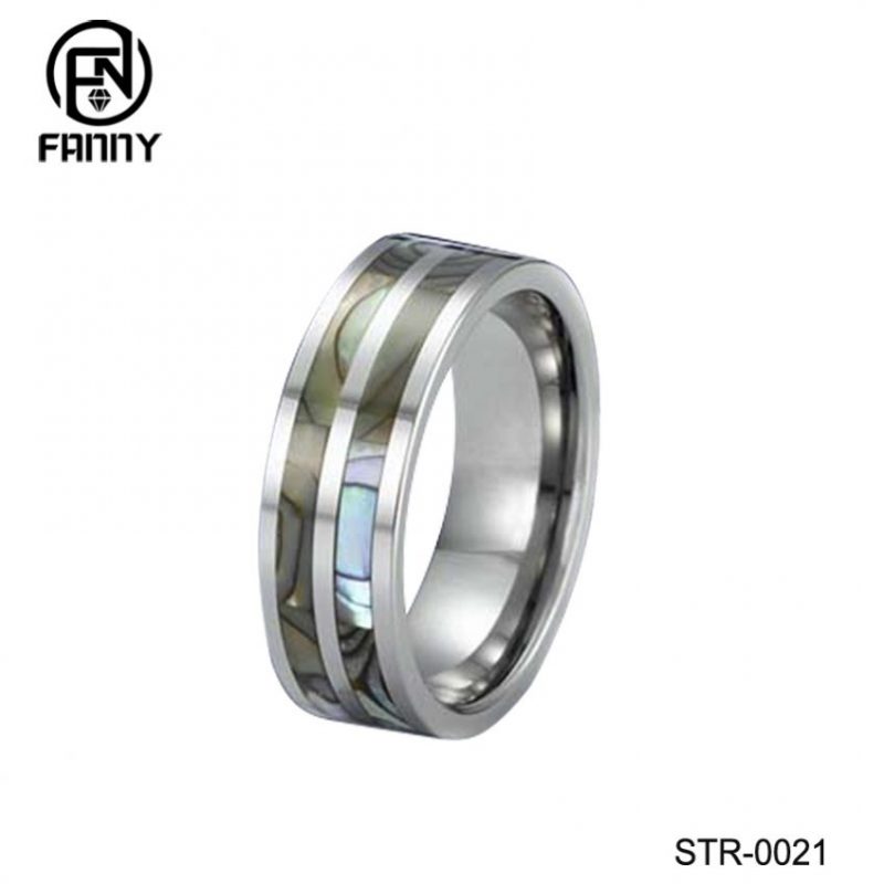 High Quality Polished Stainless Steel Inlaid Style Ring Gift Between Couple