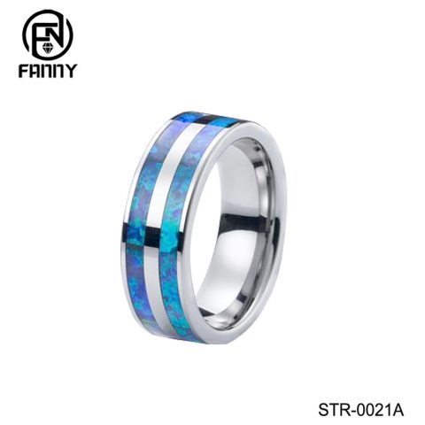 High Quality Polished Stainless Steel Inlaid Style Ring Gift Between Couple
