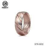 Men’s Simple Dome Brushed Damascus Ring