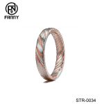 Women’s Personalized Design Dome Damascus Dwedding Ring