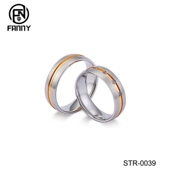 Slotted Gold-Plated Stainless Steel Ring Factory