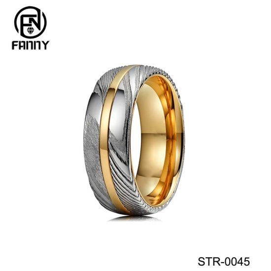 Men's Damascus Style Stainless Steel Ring Manufacturer