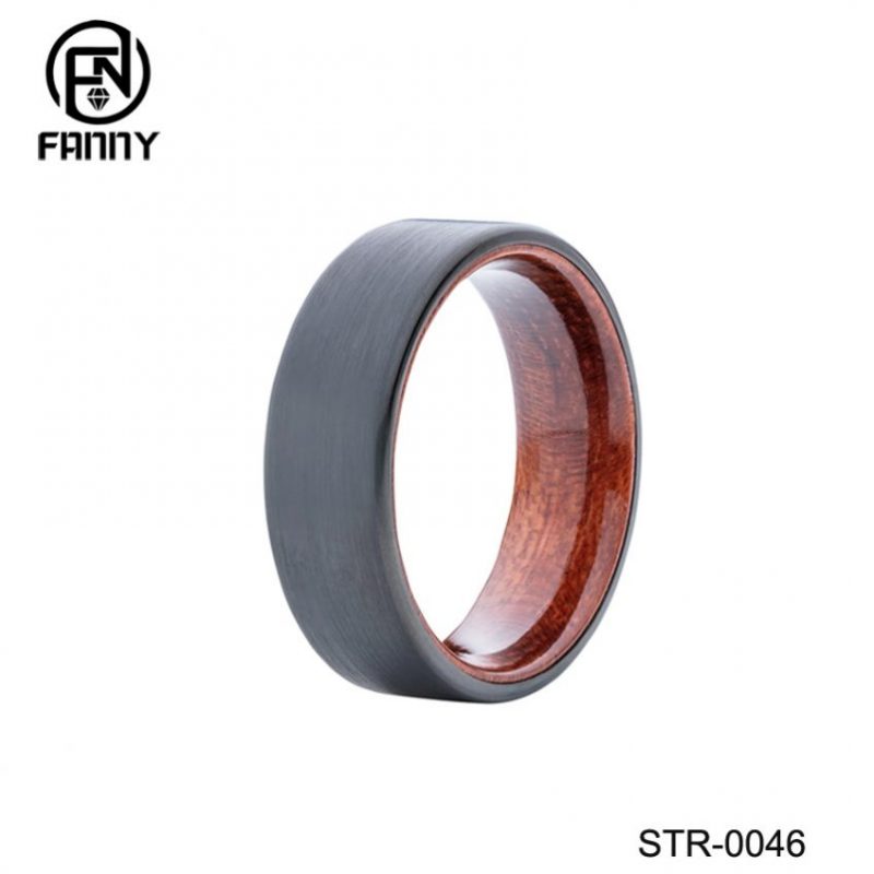 Anillos de madera de acero inoxidable de alta calidad para hombres