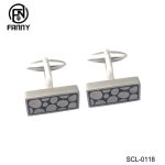 Men’s Personality Square Brushed Enamel Surgical Stainless Steel Cufflinks