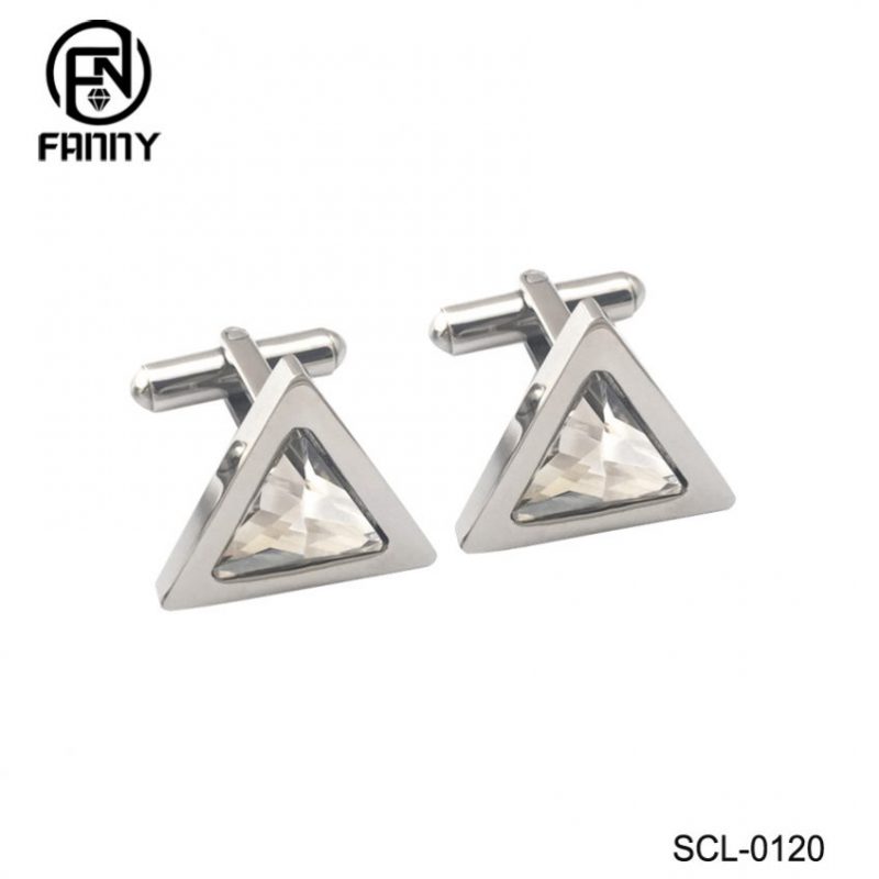 Fashionable Simple Triangle Stainless Steel Cufflinks Valentine’s Day Gift