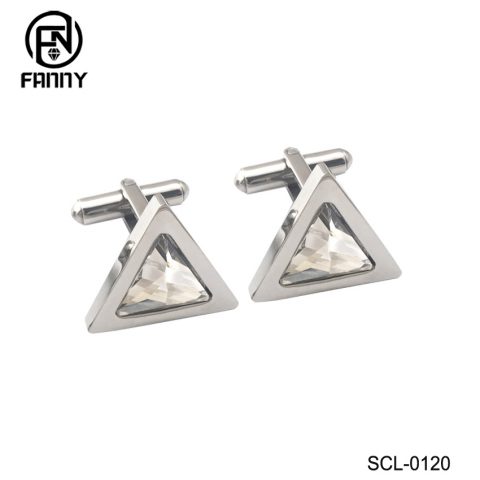 Fashionable Simple Triangle Stainless Steel Cufflinks Valentine's Day Gift