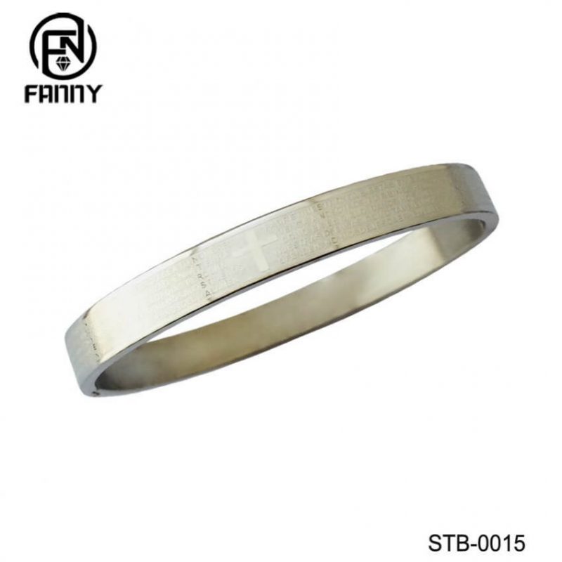 Quality Men Lettering Surgical Stainless Steel Bangle China Proveedor