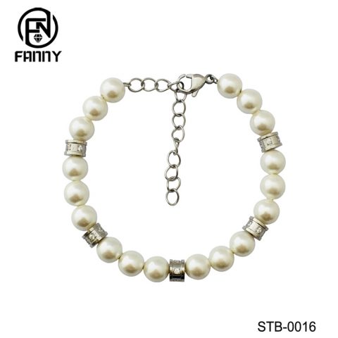 Ladies Freshwater Pearl Bracelet with Surgical Stainless Steel Accessories