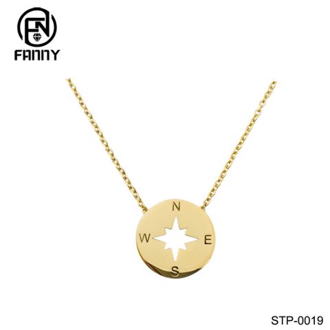 Hollow Pattern Round High-Quality 316L Stainless Steel Pendant Necklace