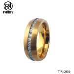 Mens Classic Titanium Gold Cubic Zirconia Engagement Ring Wedding Band Jewellery Suppliers