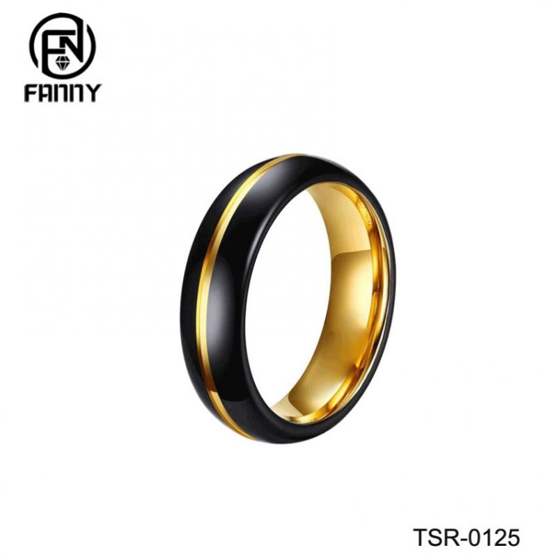 Ladies Fashion Dome Slotted High Quality Tungsten Carbide Ring