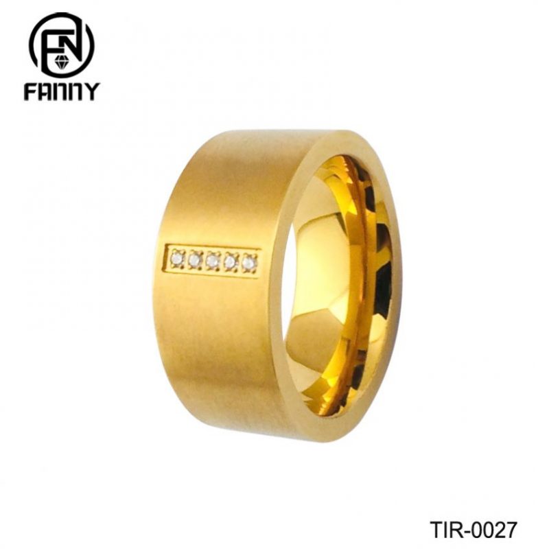 Anillo de boda de titanio de oro mate Fabricantes de anillos personalizados