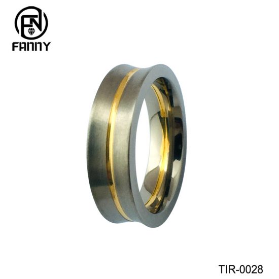 Titanium and Gold Wedding Bands Mens Custom Ring China Factory