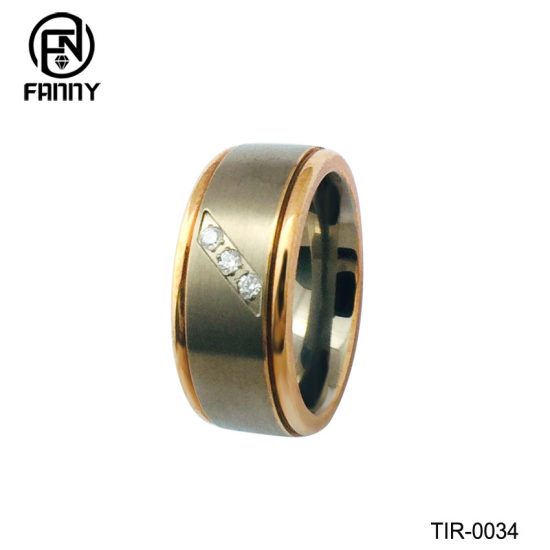 Simple Titanium Ring Men Jewelry Rose Gold Plated Wedding Band Rings China Factory