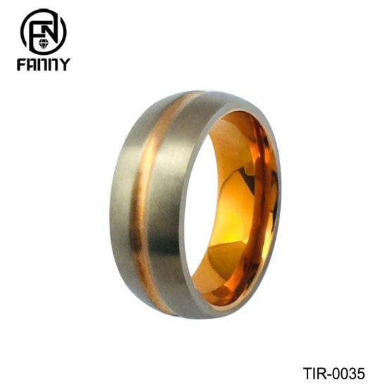 Gold Plated Titanium Gold Ring Band Jewelry Manufacturer China 