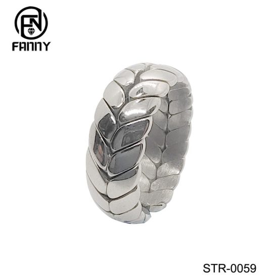 Unique Adjustable Woven Pattern Surgical Stainless Steel Rings Factory