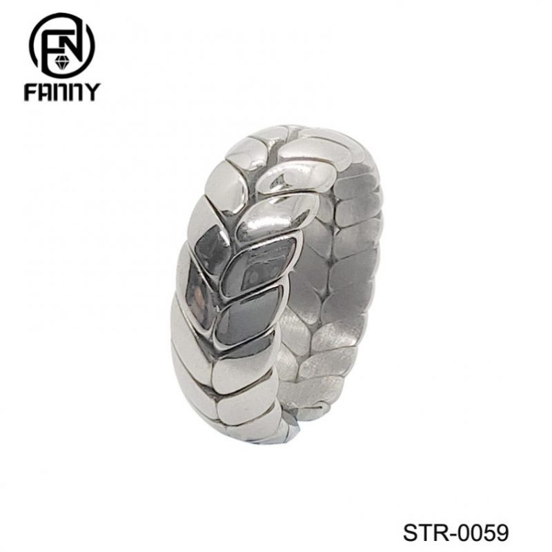 Unique Adjustable Woven Pattern Surgical Stainless Steel Rings