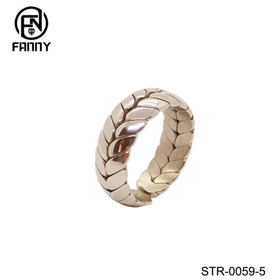 Unique Adjustable Woven Pattern Surgical Stainless Steel Rings China Factory