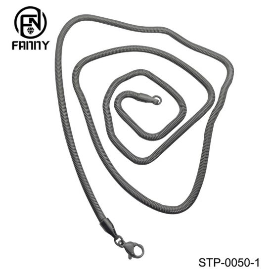 Fashion Plating IP Black 316 Stainless Steel Flat Snake Chain China Manufacturer