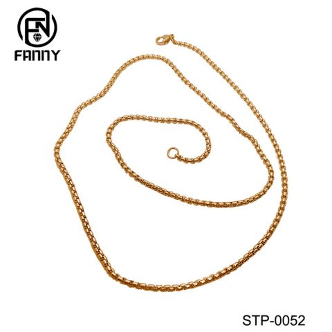 Simple Style Vacuum Plating Rose Gold Stainless Steel Necklace Corn Chain Factory