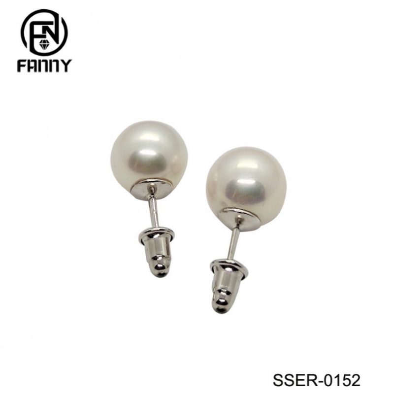 Простые серьги из серебра Fashion Girl Pearl 925 пробы